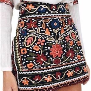 Boho Embroidery Mini Skirt